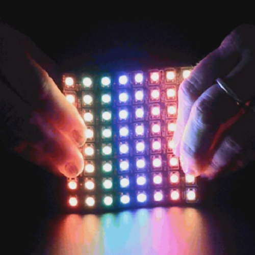 휘어지는 네오픽셀 RGB LED 8x8 매트릭스 타입 (Flexible 8x8 NeoPixel RGB LED Matrix)